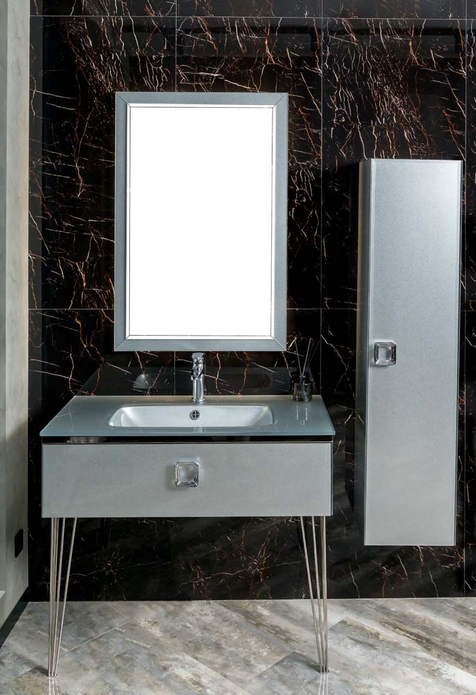 Тумба под раковину Armadi Art Lucido 100 серебро 770-100-SL - 2