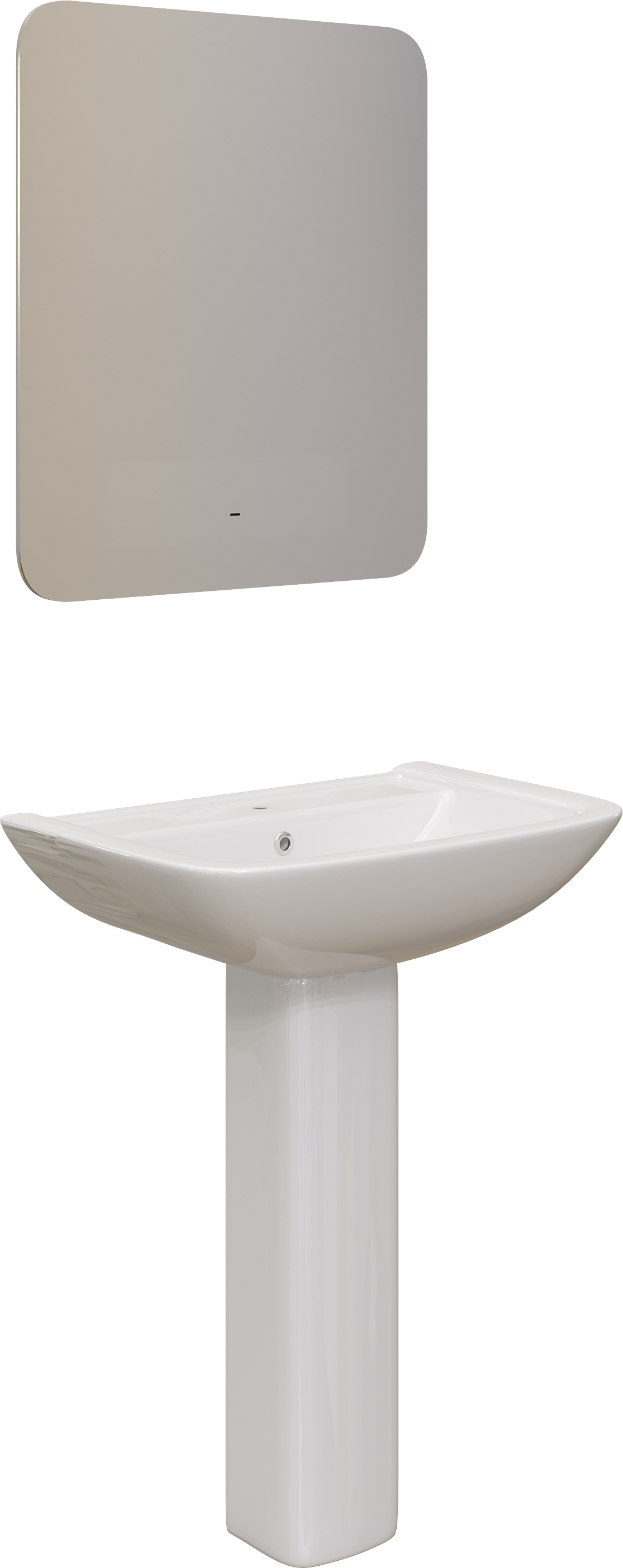 Комплект  Раковина DIWO Ярославль 0115 + Зеркало DIWO Кострома 60 с подсветкой + Сифон для раковины Wirquin Минор с отводом для стиральной машины + Пь 550587 - 2