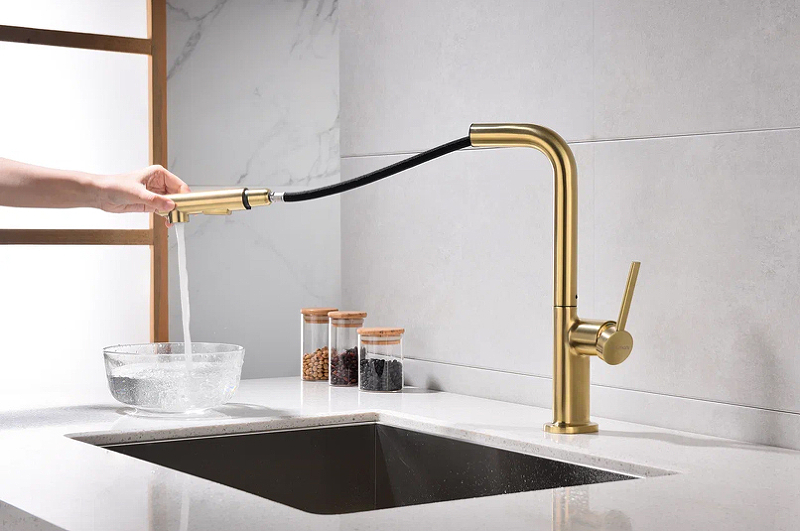 Смеситель для кухни Paulmark Neo брашированное золото Ne214419-BG - 6