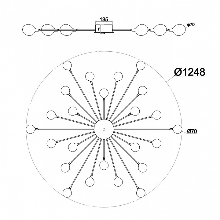 Потолочная люстра Escada Starfall 2109/16 Chrome - 2