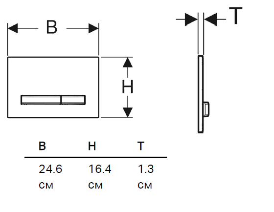 Кнопка для инсталляции для унитаза, цвет: черный 115.671.DW.2 - 1