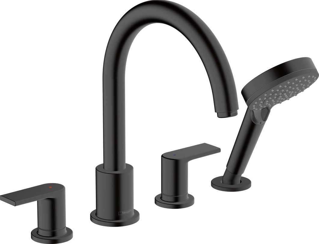 Смеситель Hansgrohe Vernis Shape 71459670 на борт ванны, черный - 0