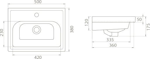 Мебельная раковина Opadiris CeraStyle Frame 50 030900-u - 2