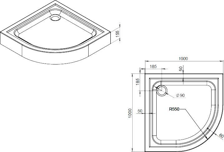 Поддон для душа AM.PM Gem W90T-401-100W 100x100 - 2