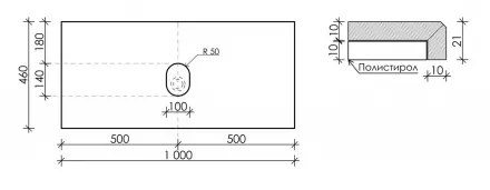 Столешница для ванной комнаты Sancos 100х46 бежевая TT100A2 - 2