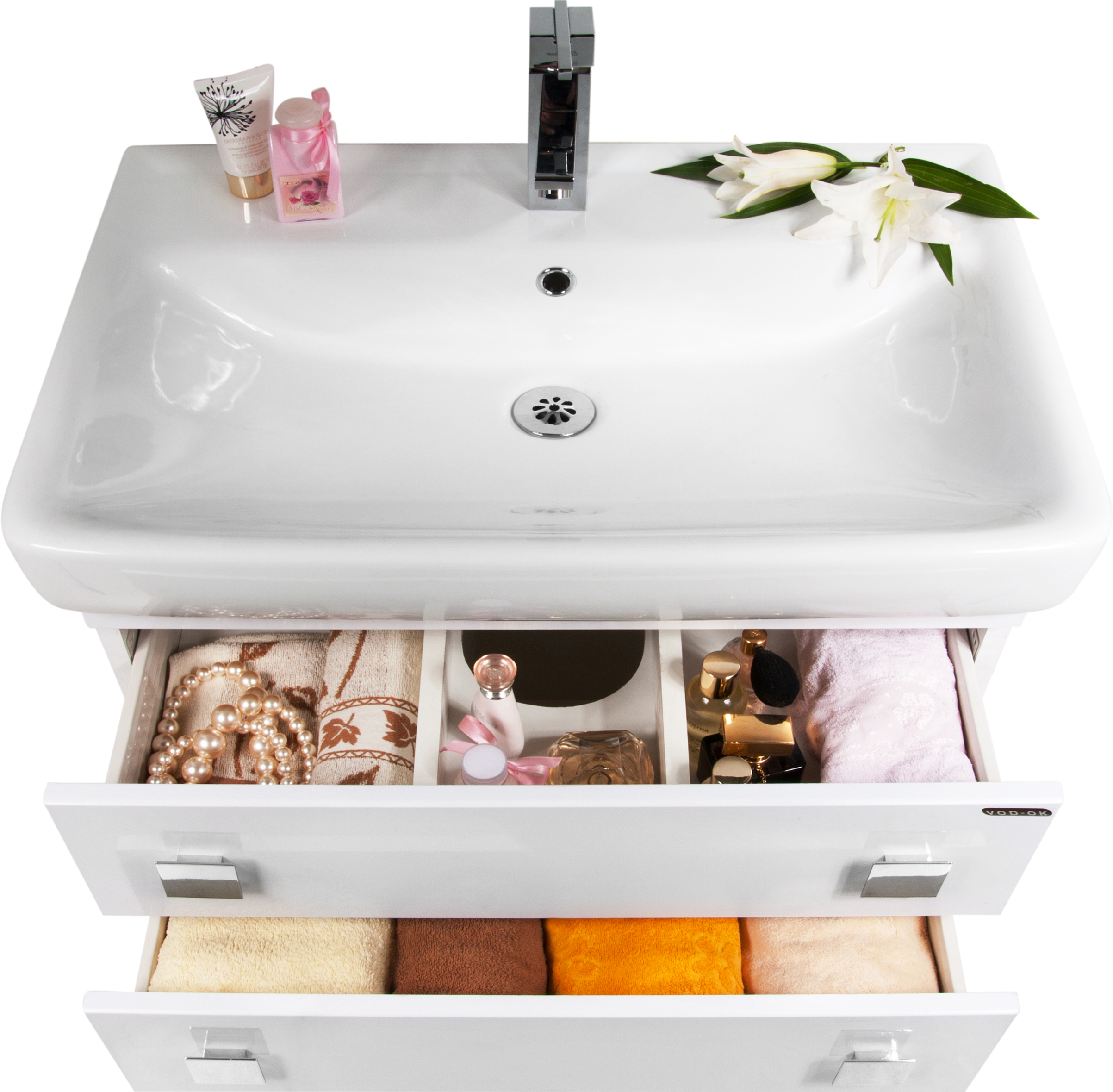 Мебель для ванной Vod-Ok Квадро 70 белая - 5