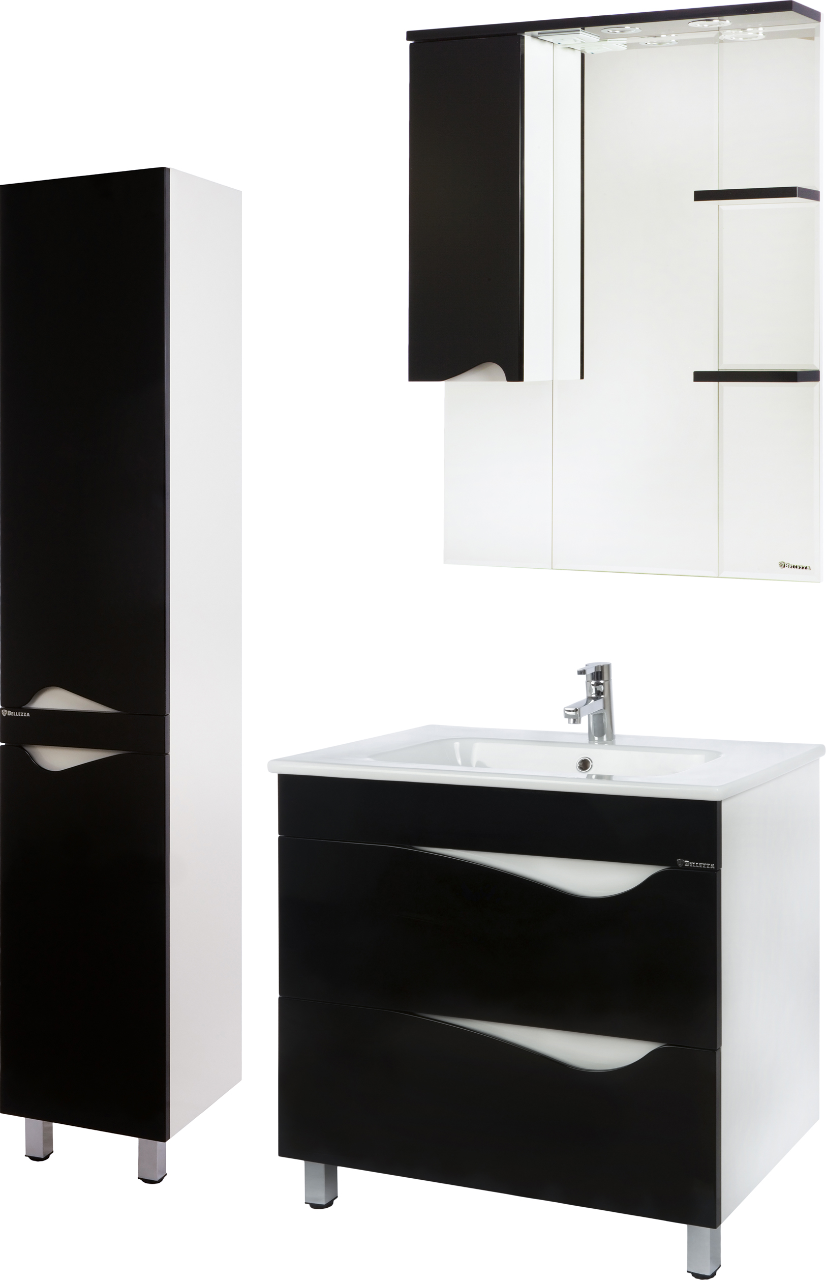 Шкаф-пенал Bellezza Эйфория 35 R черный 4629104001049 - 1