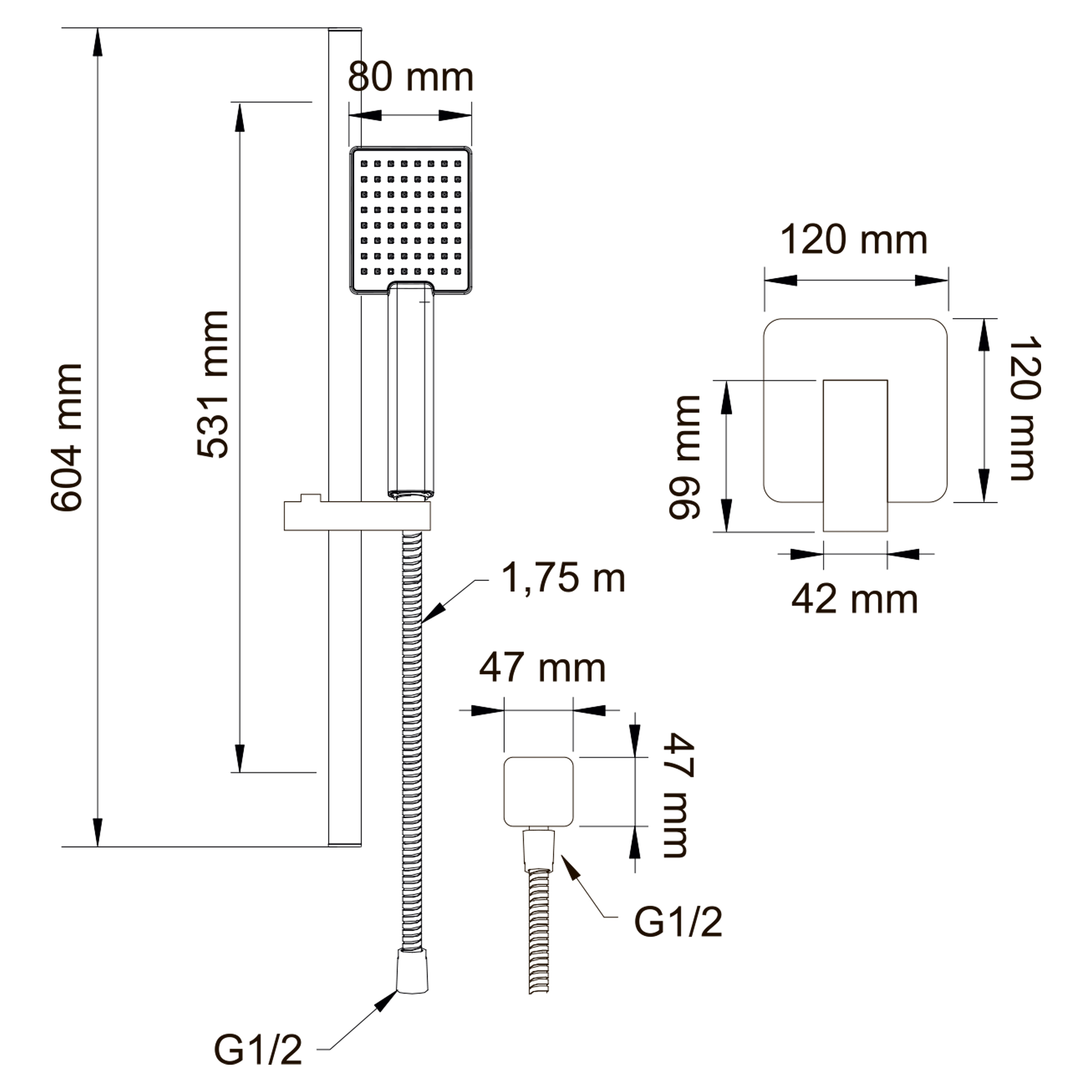 Swedbe Platta Душевой комплект со встроенным смесителем с монтажным боксом 5533 - 6