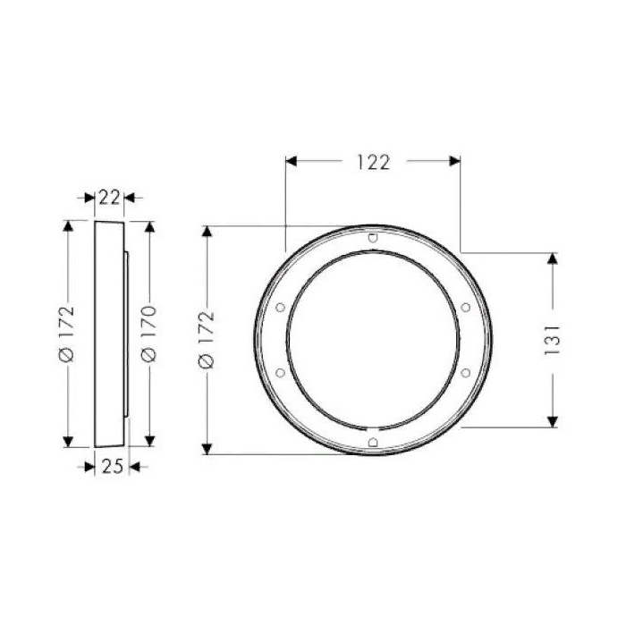 HG 13 596 000 Удлинитель внешней части, Ø170 мм, L=22 мм 13596000 - 1