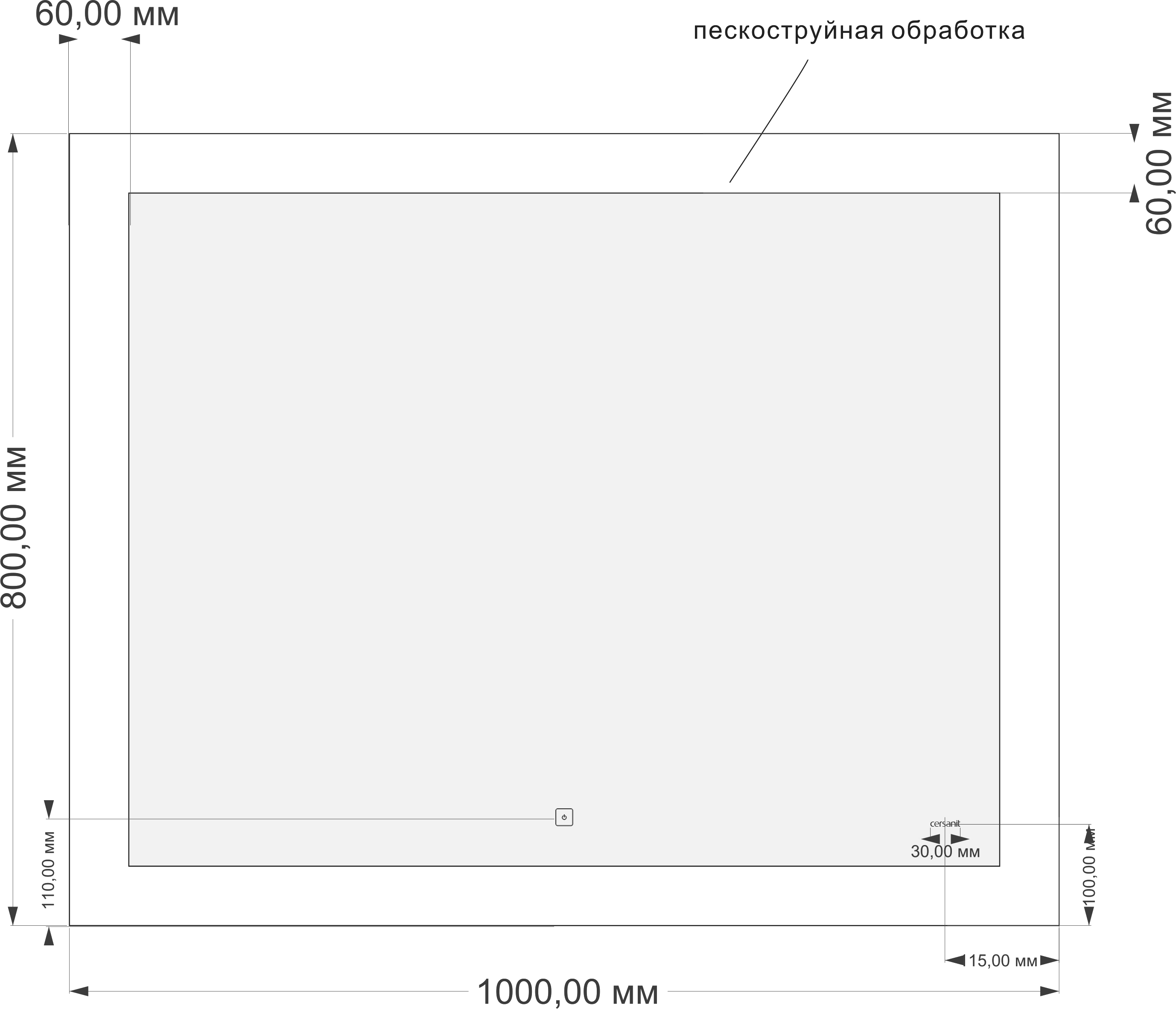 Зеркало Cersanit LED 030 design 100, с подсветкой, сенсор на зеркале KN-LU-LED030*100-d-Os - 5