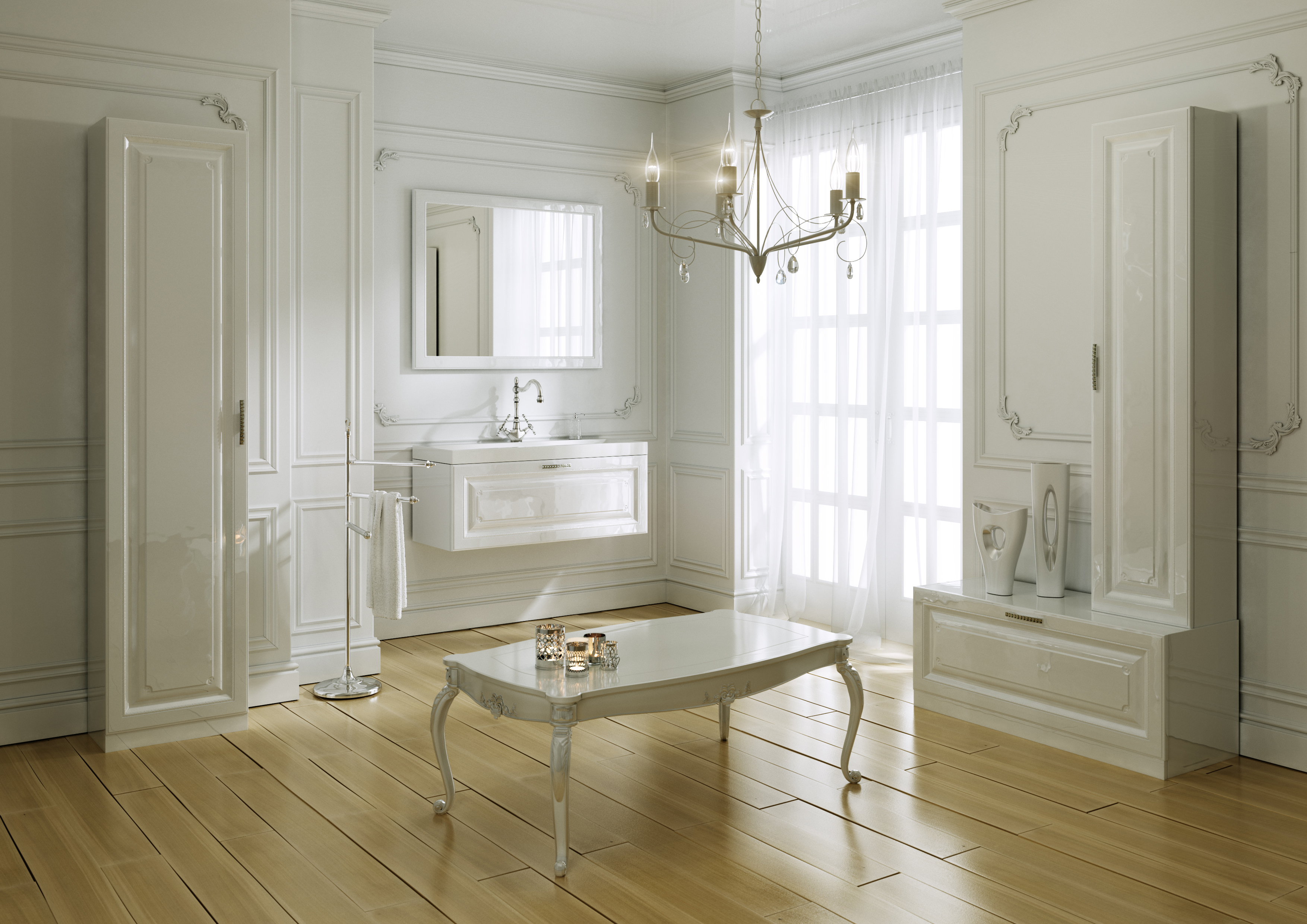 Тумба Aqwella 5 stars Империя Н8 белый глянец Emp.03.08/W - 2