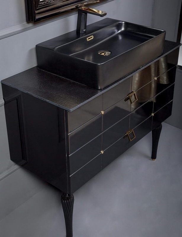 Тумба под раковину Armadi Art Vallessi Avangarde Piazza 80 черный - золото 841-080-BG - 8