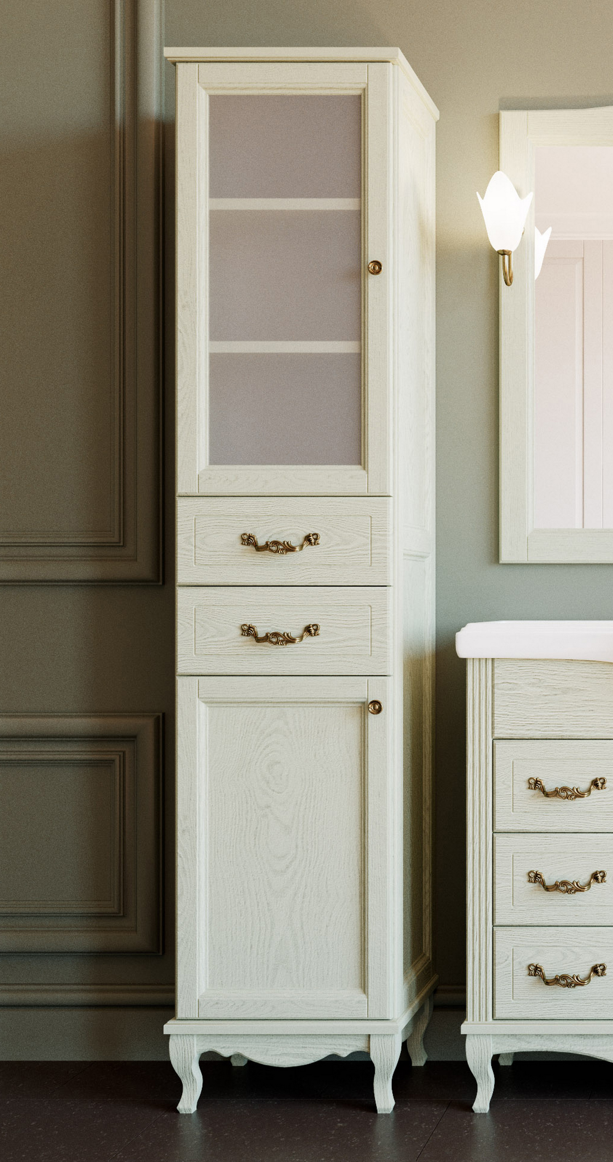 Шкаф-пенал ValenHouse Эллина 41.5 см  E40_КСLБ - 0