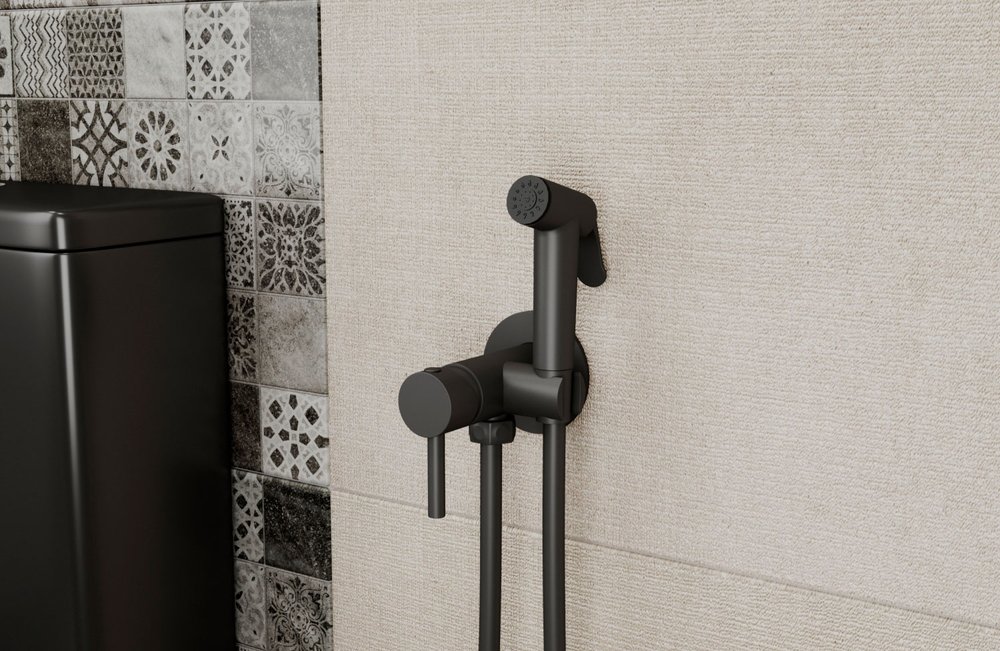 Гигиенический душ Bravat со смесителем, чёрный D9151BW-ENG - 2