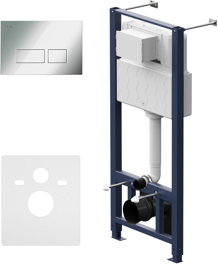 Система инсталляции для унитазов AM.PM Pro I012704.7051 с клавишей Pro S, глянцевый хром - 0
