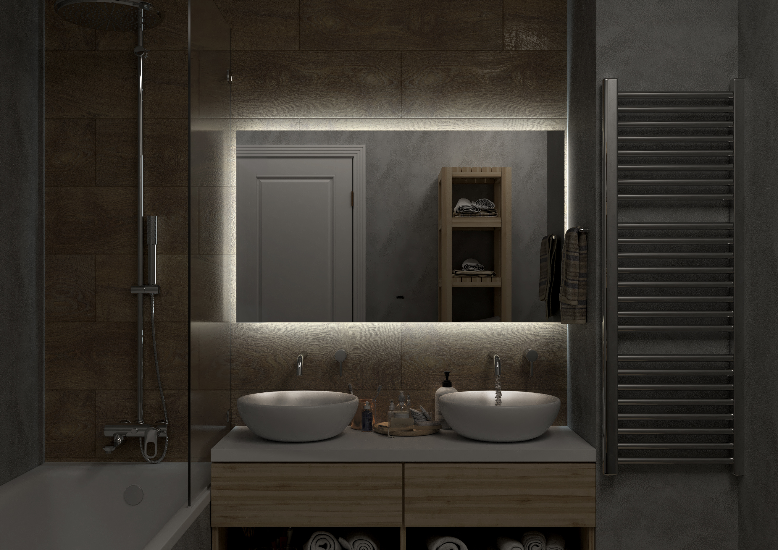 Зеркало DIWO Элиста 120 с подсветкой, прямоугольное, в стиле лофт, инфракрасное управление ЗЛП1745 - 6