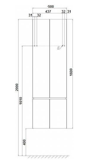 Шкаф-пенал Акватон Ондина 50 см  1A175803OD010 - 6