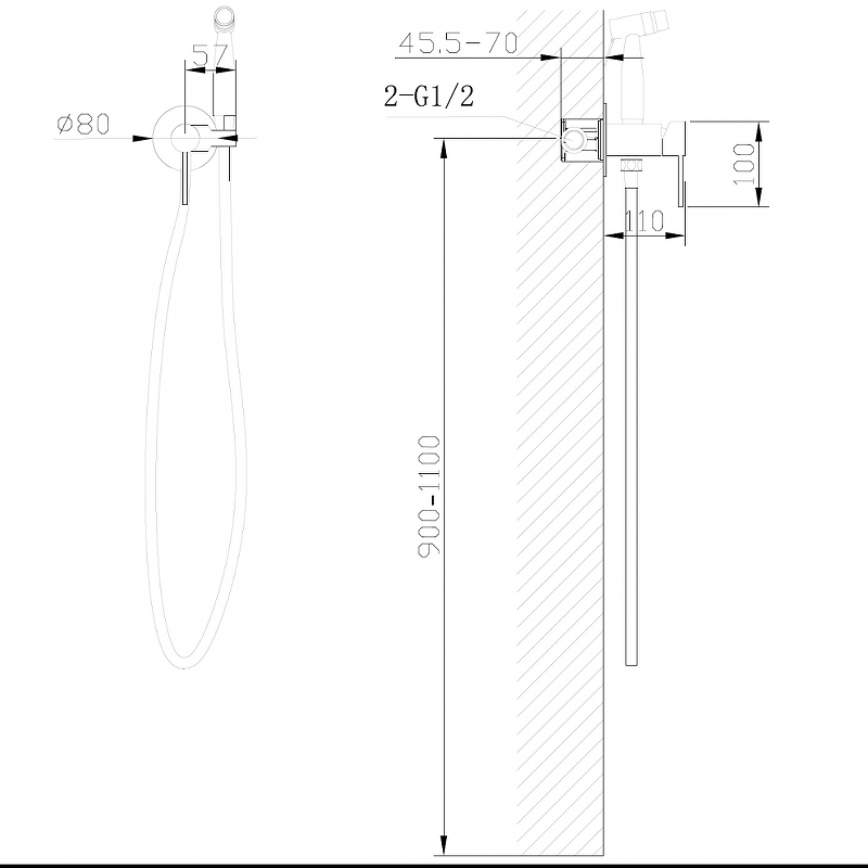 Гигиенический душ Abber Wasser Kreis хром AF8125 - 2