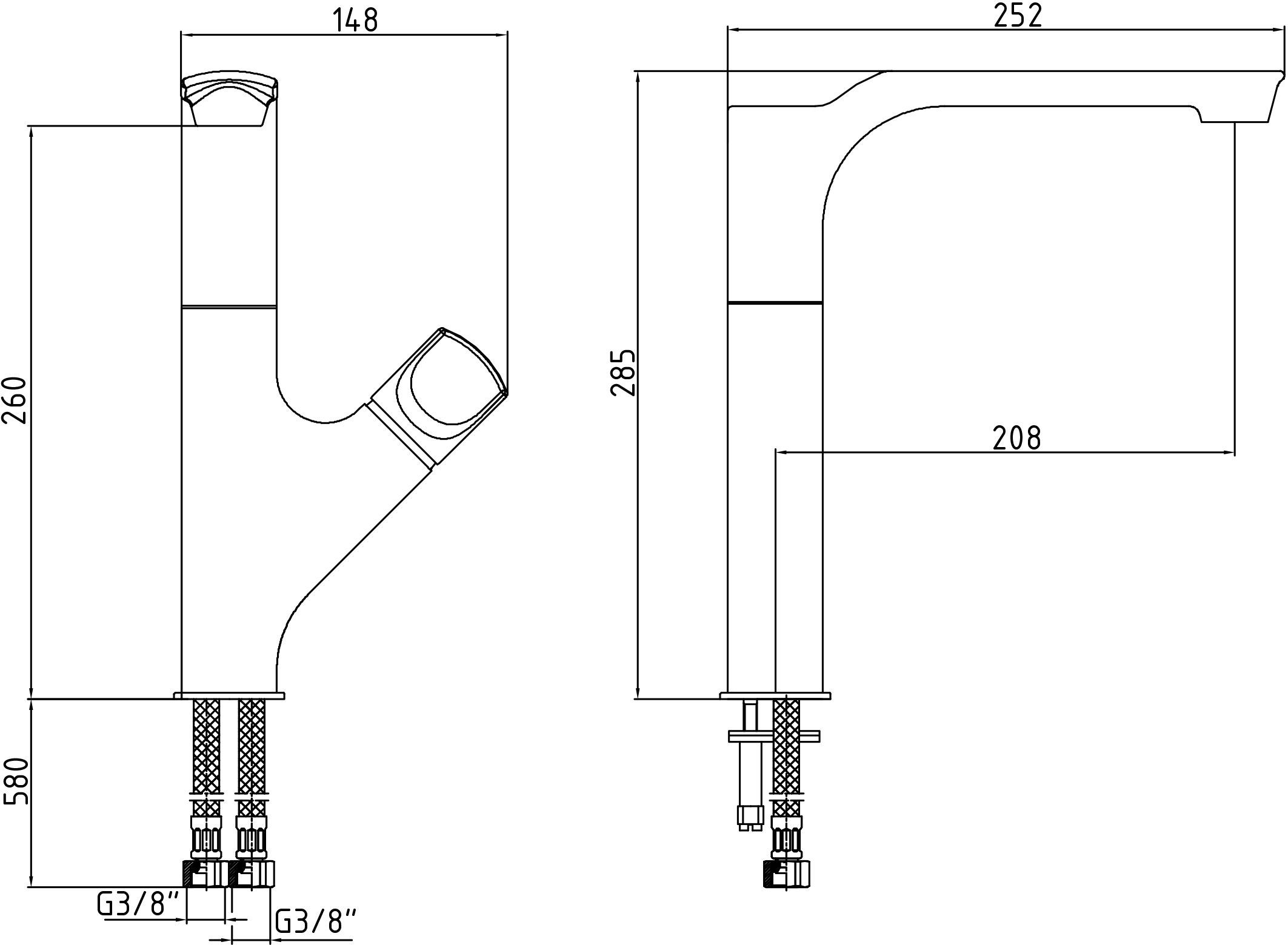 Смеситель E.C.A. Myra для кухонной мойки 104118063EX - 1