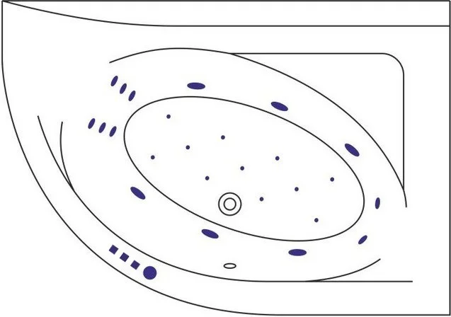 Ванна акриловая Excellent Aquarella Ultra 170x110 R с гидромассажем белый - хром WAEX.ARP17.ULTRA.CR - 8