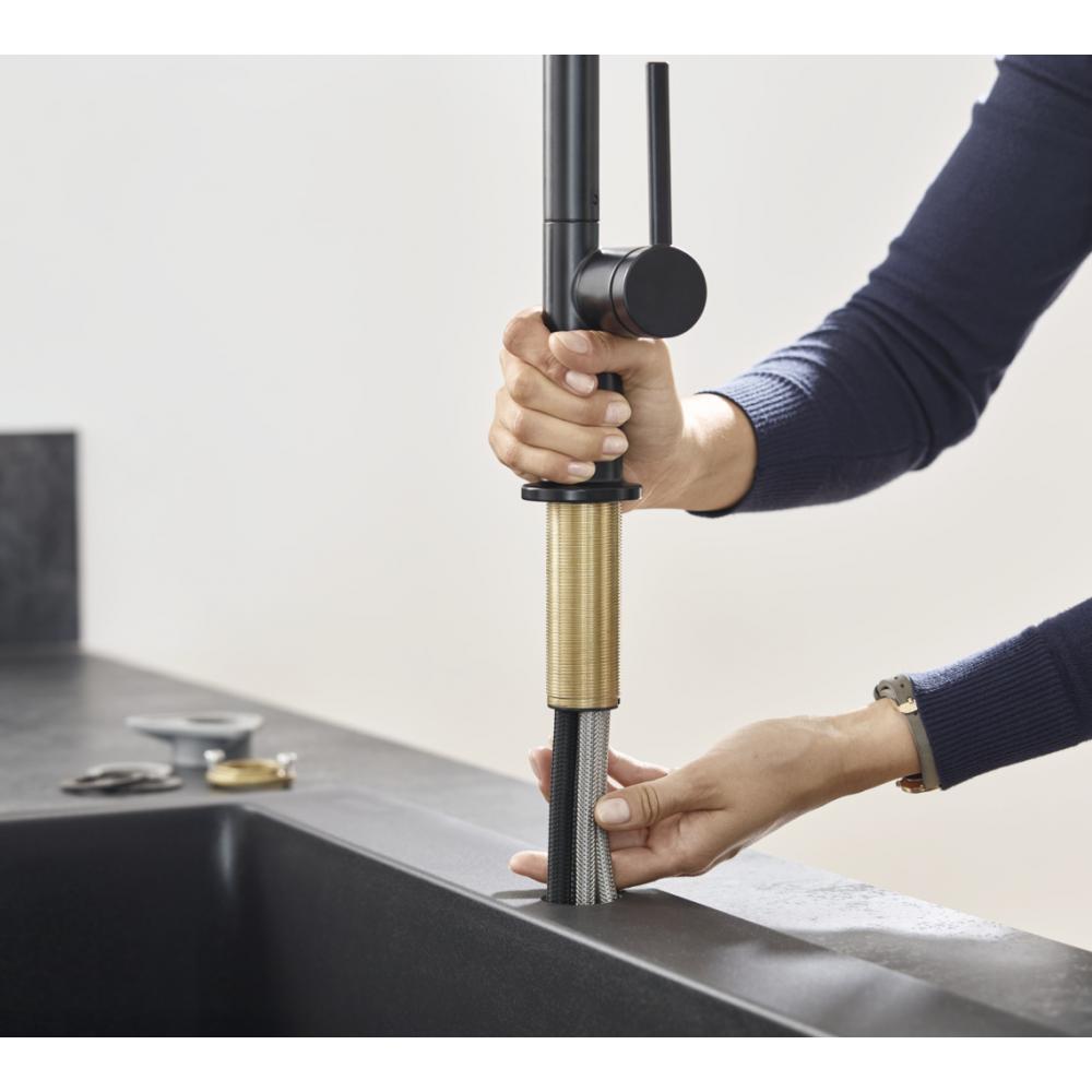 72801670 HG M54 Talis 210 смеситель для кухни с вытяжным душем, sBox матовый черный - 1