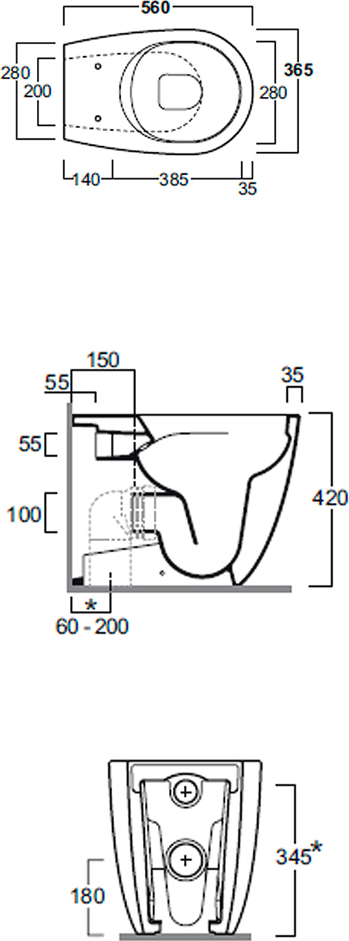 Унитаз приставной Simas Vignoni с крышкой, черный (VI01 nero) - 2