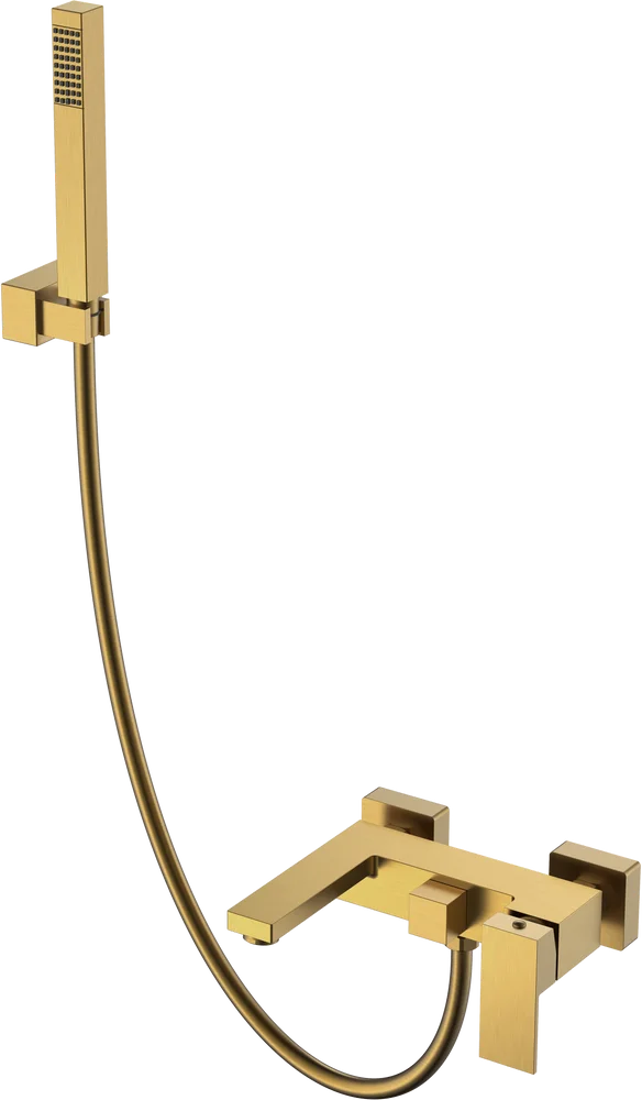 Смеситель для ванны с душем Boheme Qubic бронза матовый 473-BR - 0