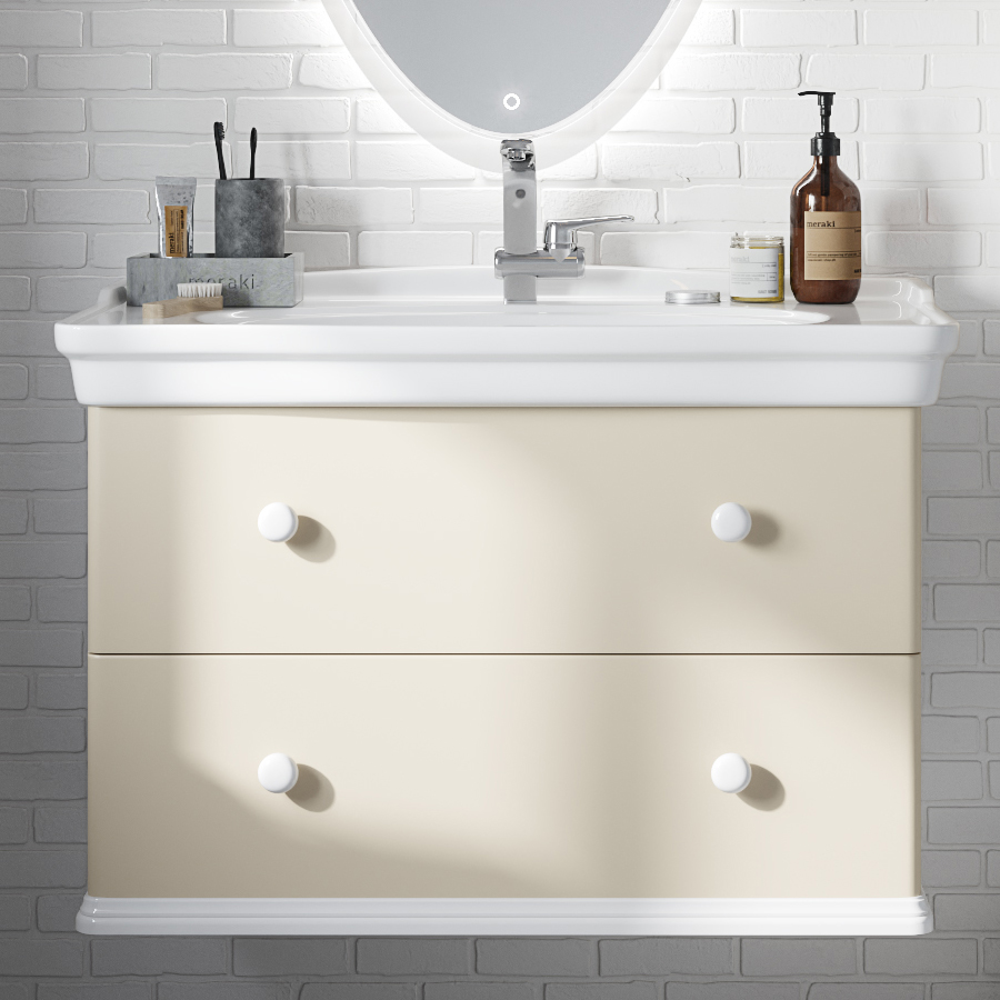 Тумба с раковиной STWORKI Вестерос 85 бежевая 415160 - 0