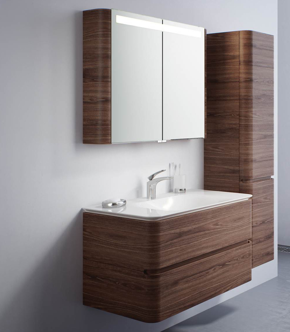 Тумба с раковиной AM.PM Sensation 100 подвесная, орех - 1