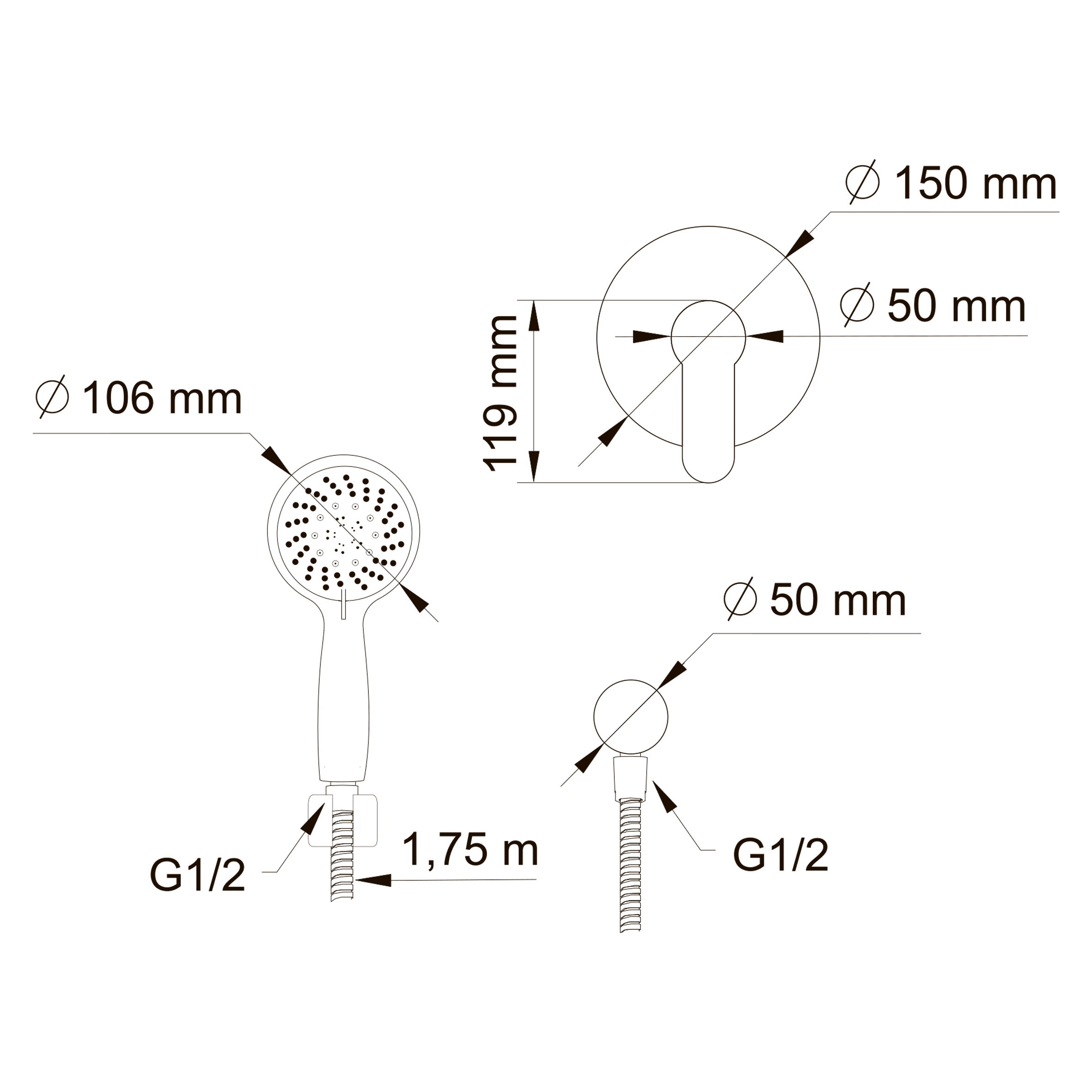 Swedbe Platta Душевой набор со встроенным смесителем 5531 - 6