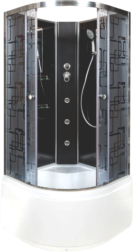 Душевая кабина DETO BM4510NGMBLACK с высоким поддоном, с сиденьем, без крыши - 0