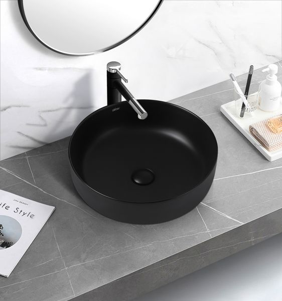 Раковина накладная ABBER Bequem 46 черная матовая  AC2100MB - 2