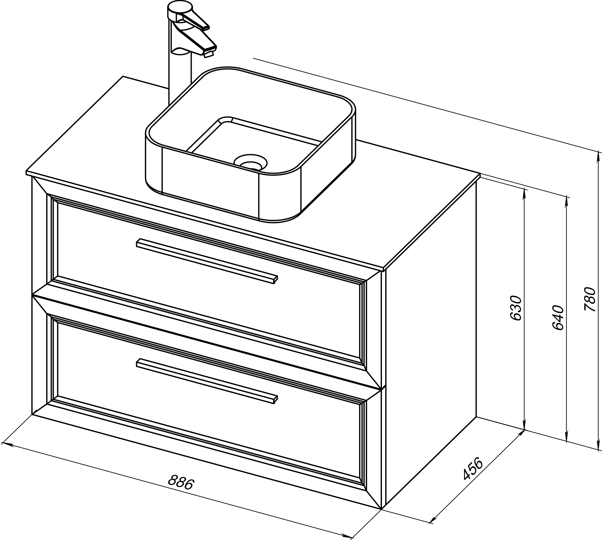 Тумба с раковиной STWORKI Эстерсунд 90 белая матовая, монте тиберио с отверстием под смеситель в столешнице 460325 - 8