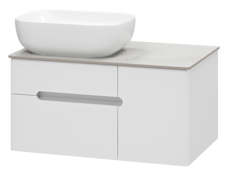 Тумба под раковину Misty Роял 80 белая матовая П-Роя-01080-011П2Я - 0