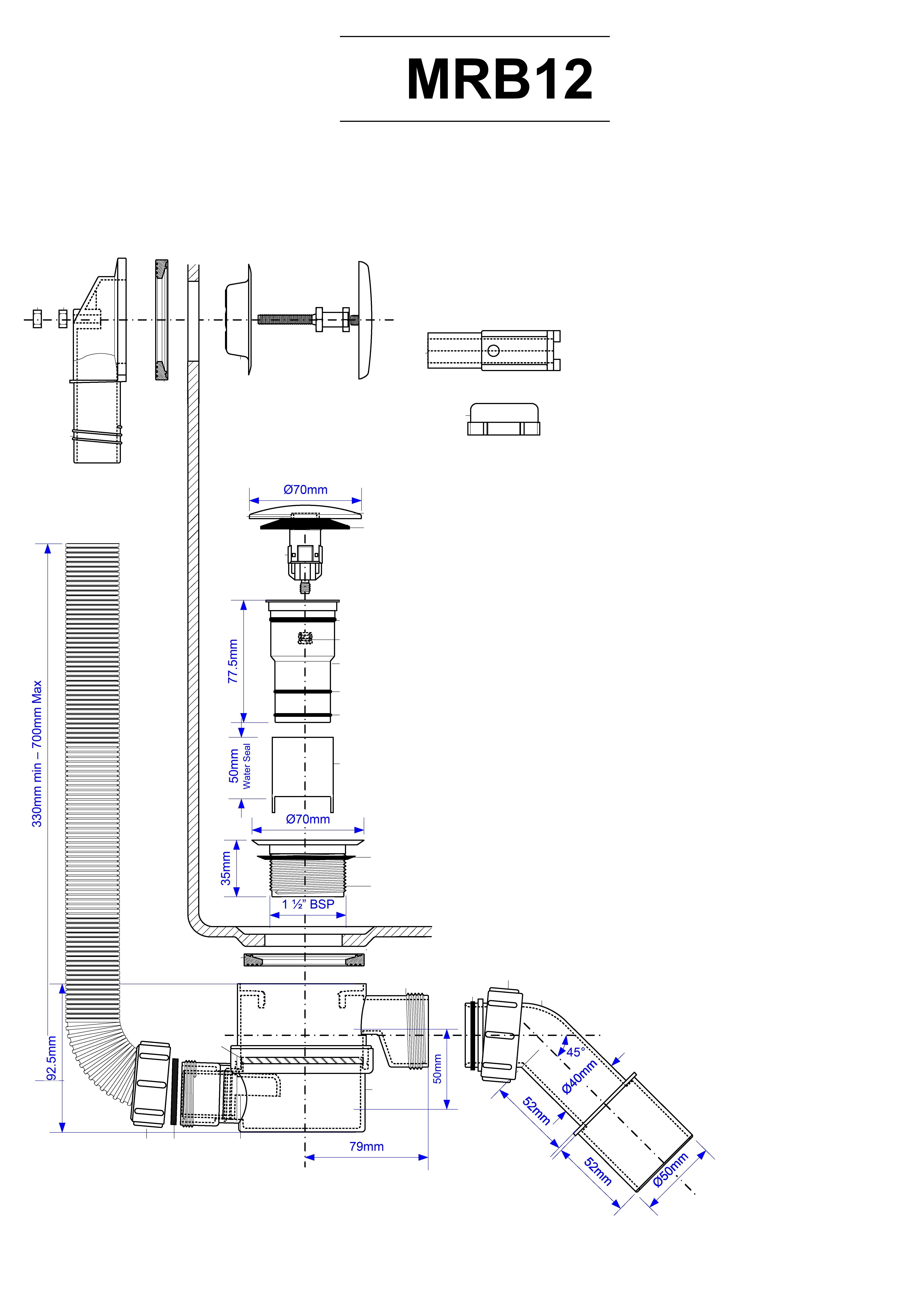 Обвязка для ванн пластиковая MRB11 McALPINE (Полуавтомат) - 4