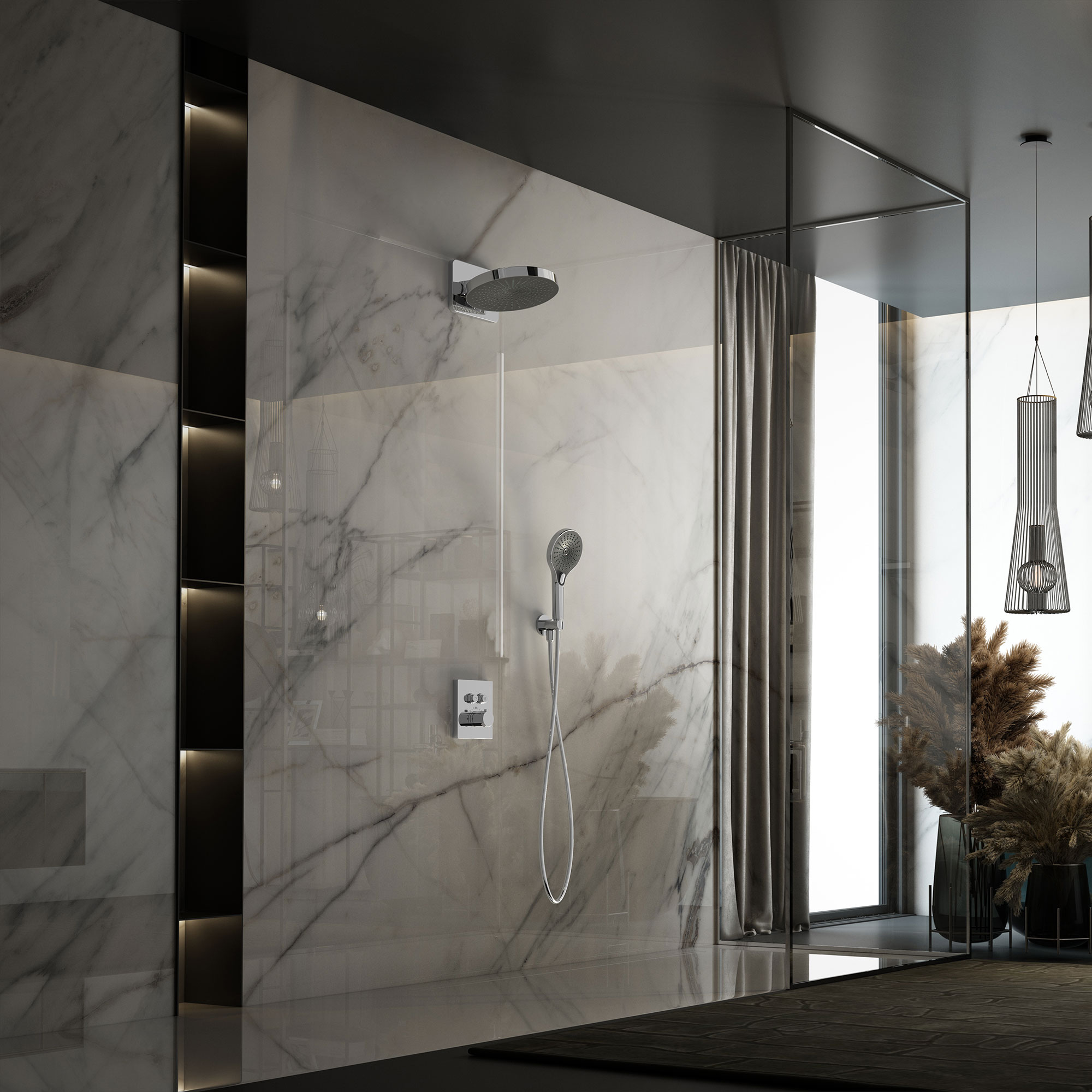 Душевой комплект Vincea Inspire с термостатом хром VSFW-3I21T1CH - 2