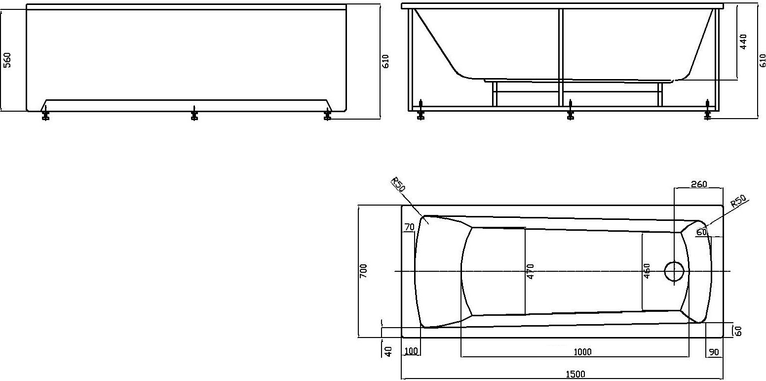Акриловая ванна Акватек Либра New 150x70 LIB150N-0000008 - 2