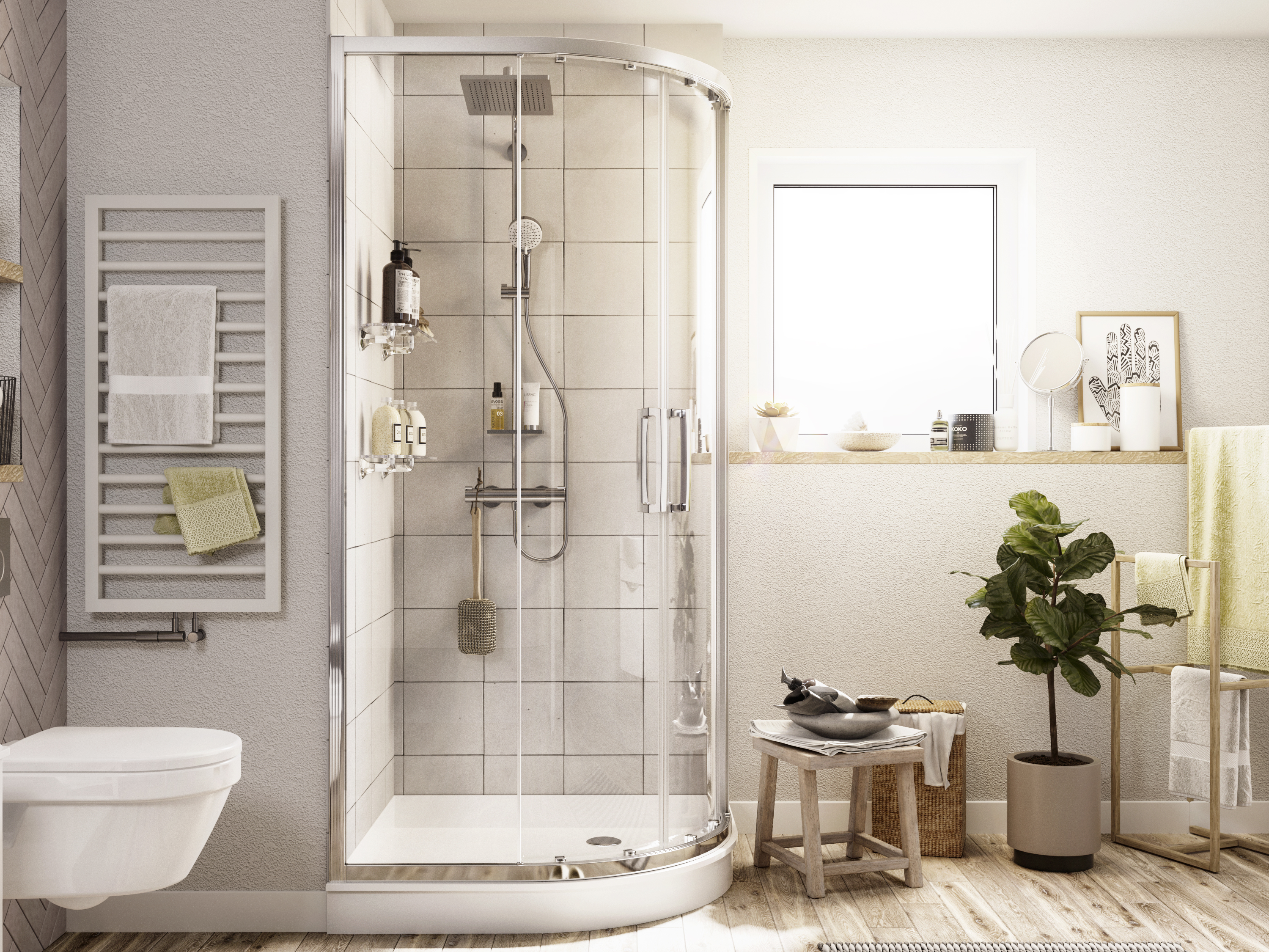 Душевой уголок STWORKI Хельсинки DE018RL9090200CH 90x90 см профиль хром глянец 3GW034TTKK000 - 1