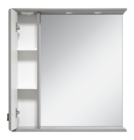 Зеркало-шкаф Misty Лувр 85 левое серое матовое П-Лвр03085-1504Л - 1