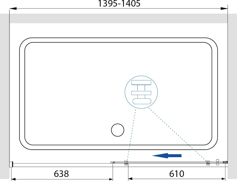 Душевая дверь RGW Stilvoll SV-12G 140х195 профиль золото стекло прозрачное 32321214-16 - 2