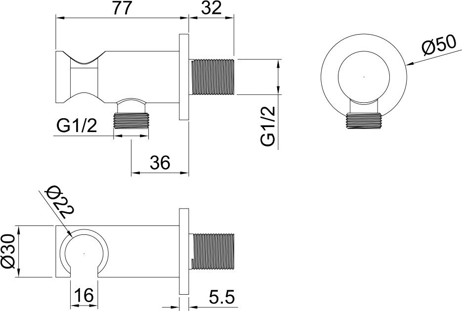 Шланговое подключение Allen Brau Priority 5.31015-00 с держателем для душа - 1