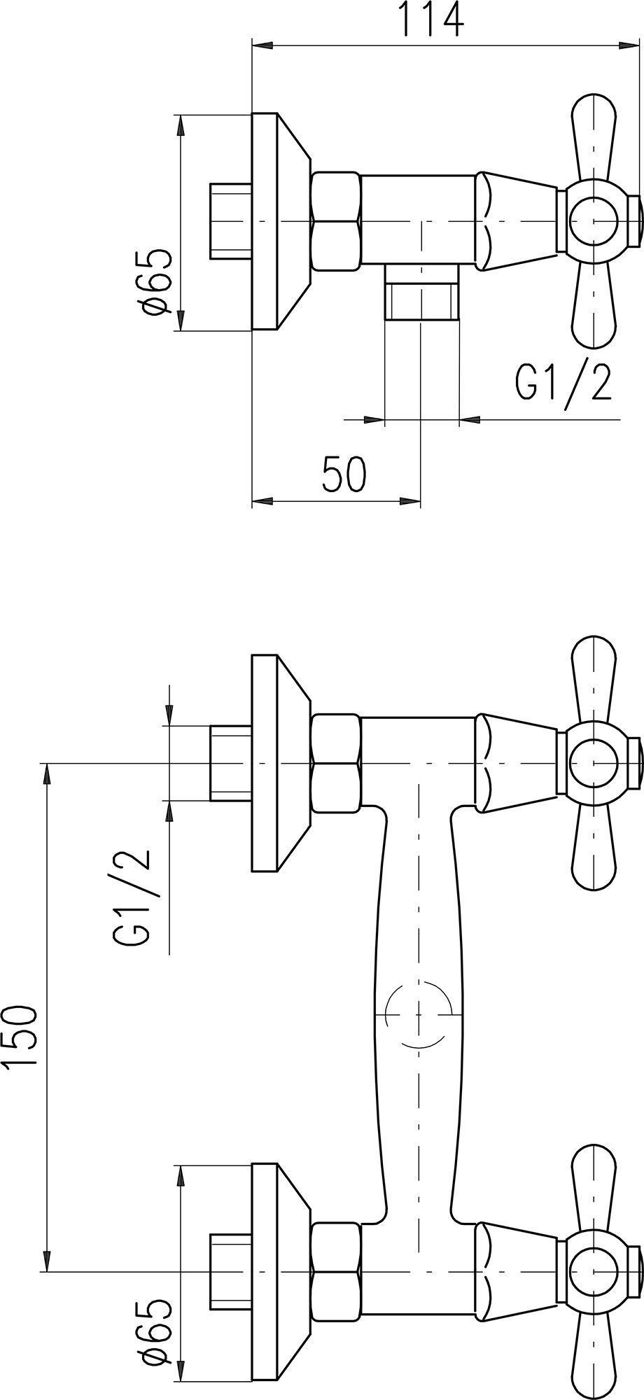 Смеситель для душа Rav Slezak Morava хром  MK180.5 - 1