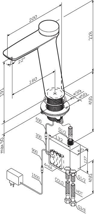 Термостат AM.PM Inspire V2.0 F50A92400 TouchReel электронный, для раковины - 10