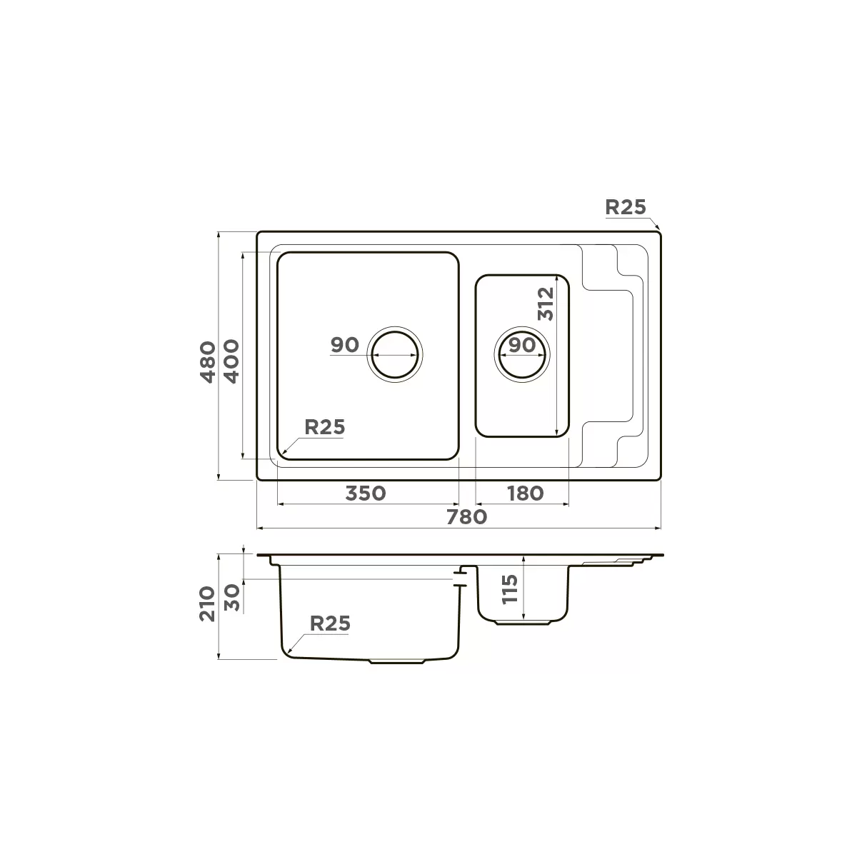 Мойка кухонная Omoikiri Mizu нержавеющая сталь  4973731 - 1