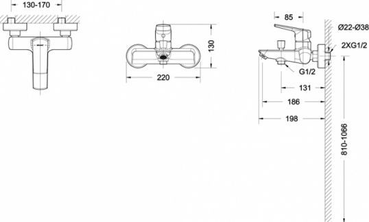 Смеситель Bravat Real F6121179CP-01 для ванны с душем - 4