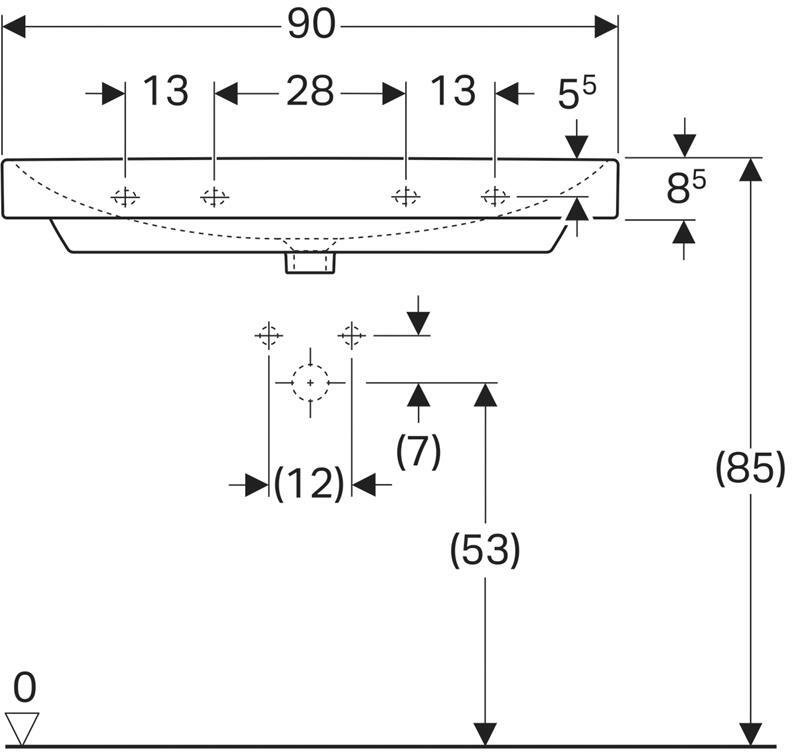 Раковина Geberit Smyle Square 90 500.251.01.1 - 2
