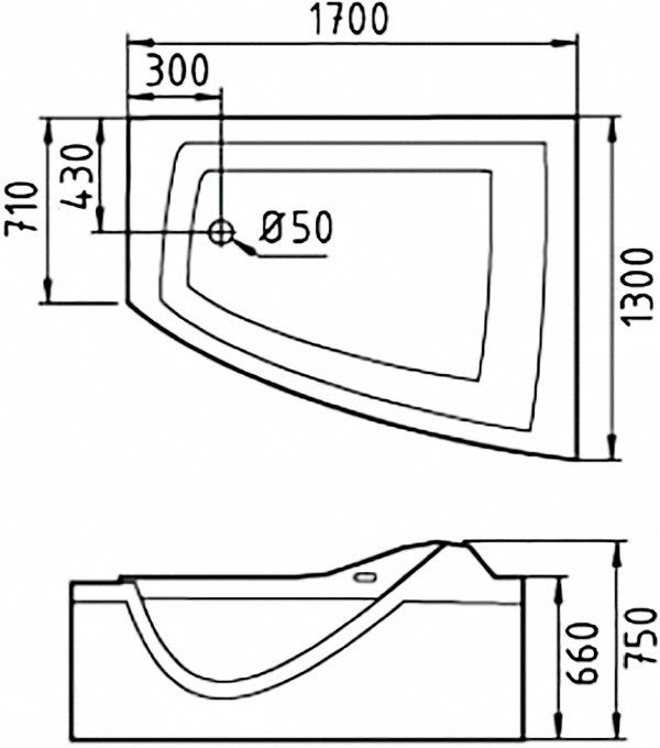 Акриловая ванна Gemy G9056 K R - 4