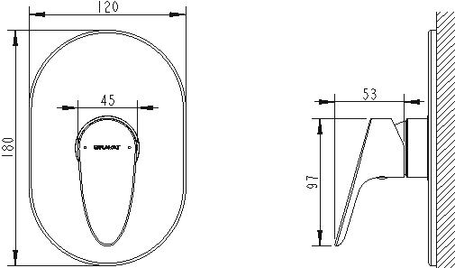 Смеситель Bravat Drop PB84898CP-RUS для душа - 1
