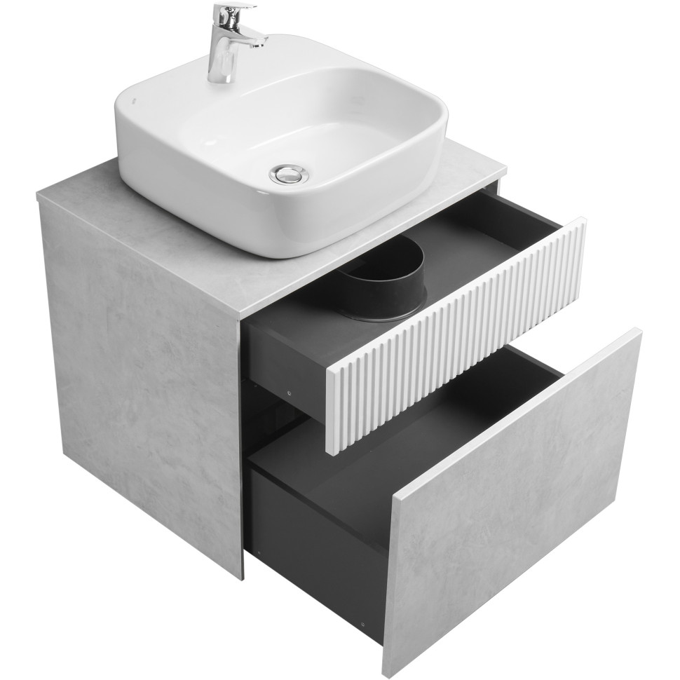 Тумба с раковиной Aquaton Марбл 60 белый-серый 1A2761K0MH4C0 - 3