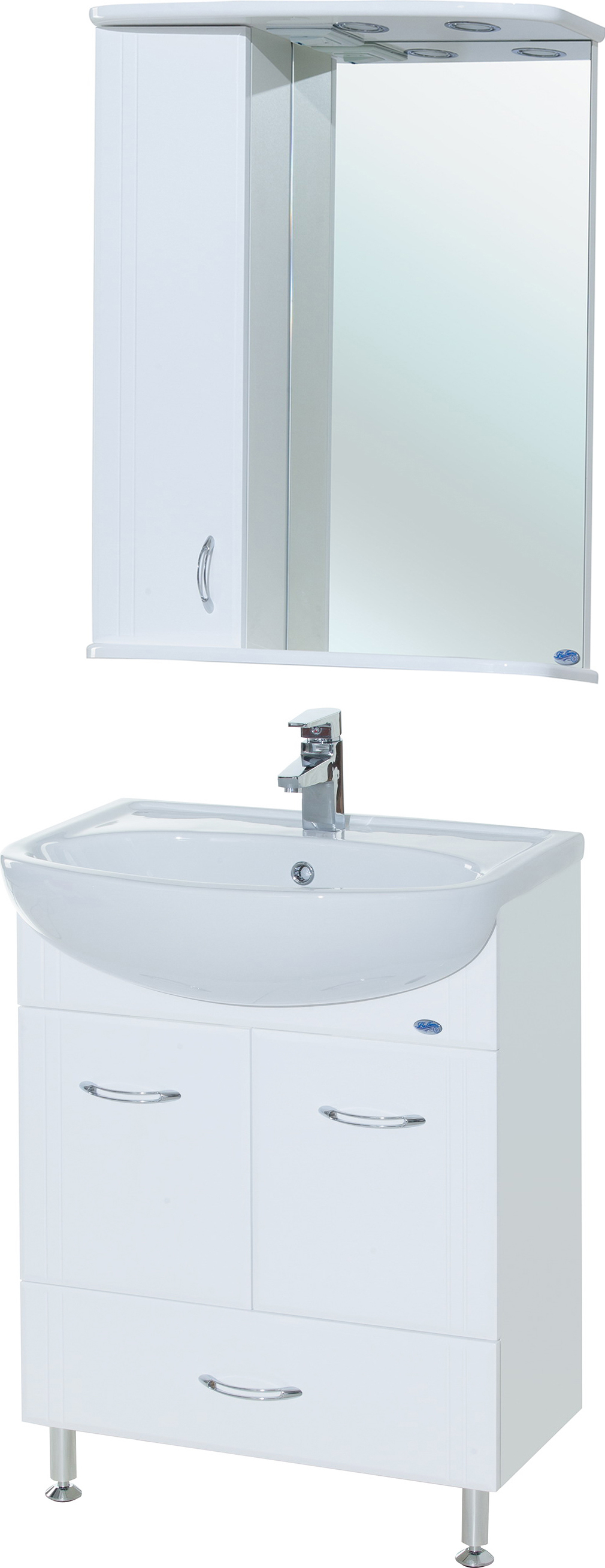 Тумба с раковиной Bellezza Уют 60 с нижним ящиком белая - 2